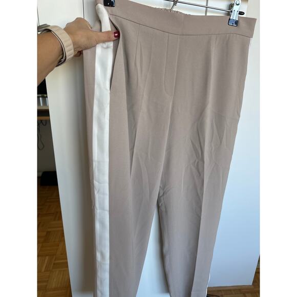 Aritzia Babaton Conan Tuxedo Stripe Trouser Beige/Cream Stripe ,Size 10 NWOT - Picture 3 of 7